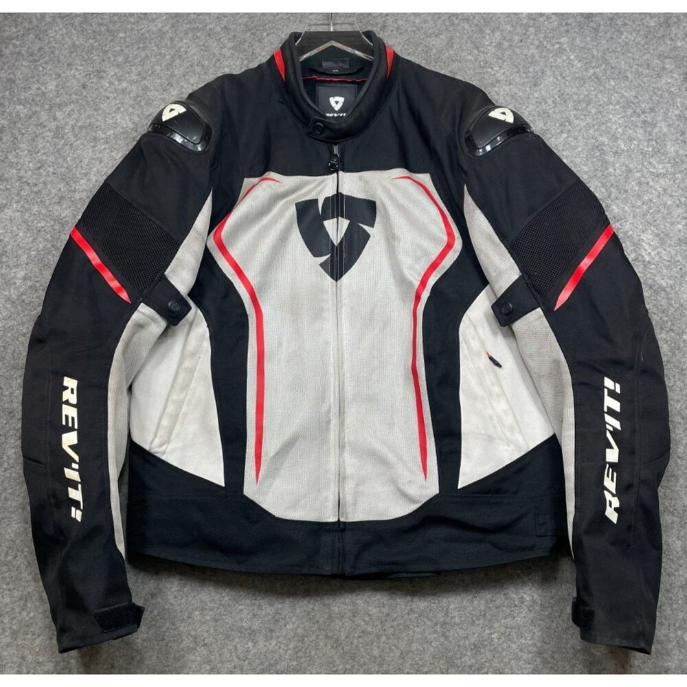 Rev It! Vertex Air Motorcycle Jacket Mens XYL 3XL Black White Red Flawed Read